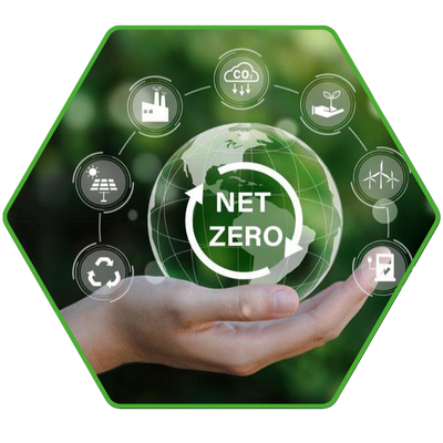 Net zero image with hand